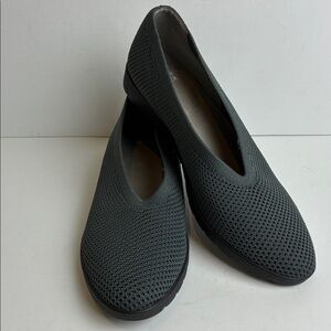 Eileen Fisher Heaven Stretch Knit Wedge Ballet Flat Black 10 Old Money Luxury